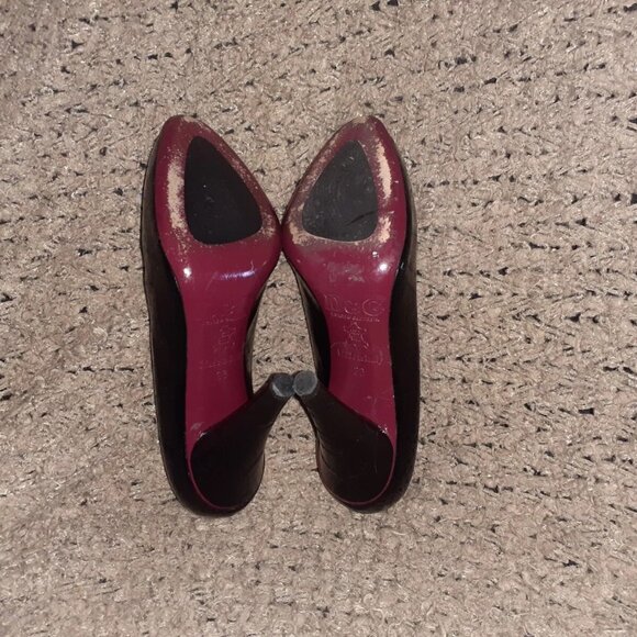 DOLCE AND GABBANA-Vernice Naplack Pumps-Black Crinkly Patent Leather-Sz 5.5-EX - Picture 7 of 7